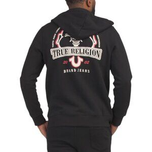 True Religion 2 PC Men's Sweatsuit Size M Fleece Tracksuit Buddha Gift Set NWT